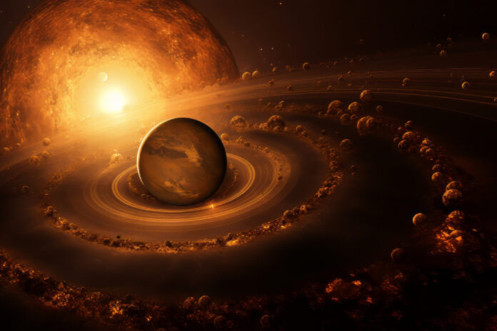 A picture showing how planets are formed